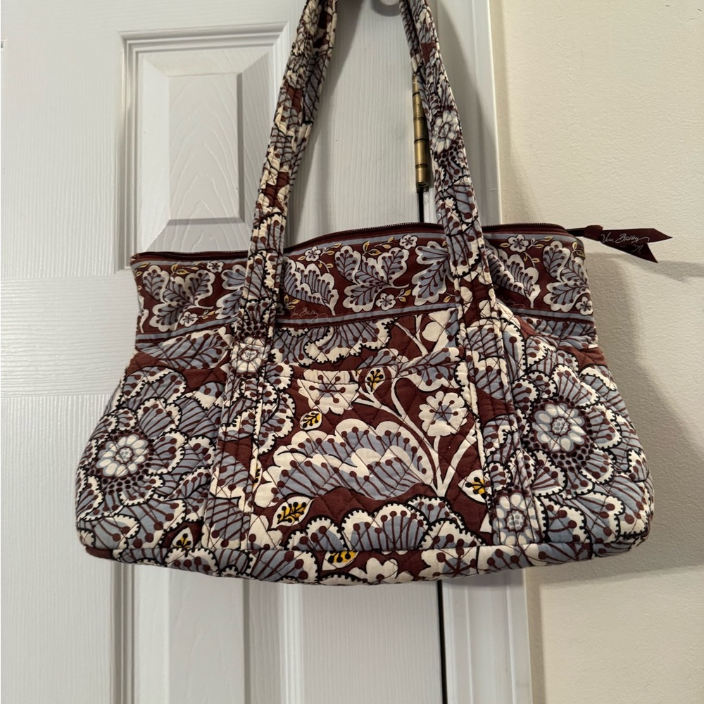 Vera Bradley Large Slate Blooms Handbag Purse Tote